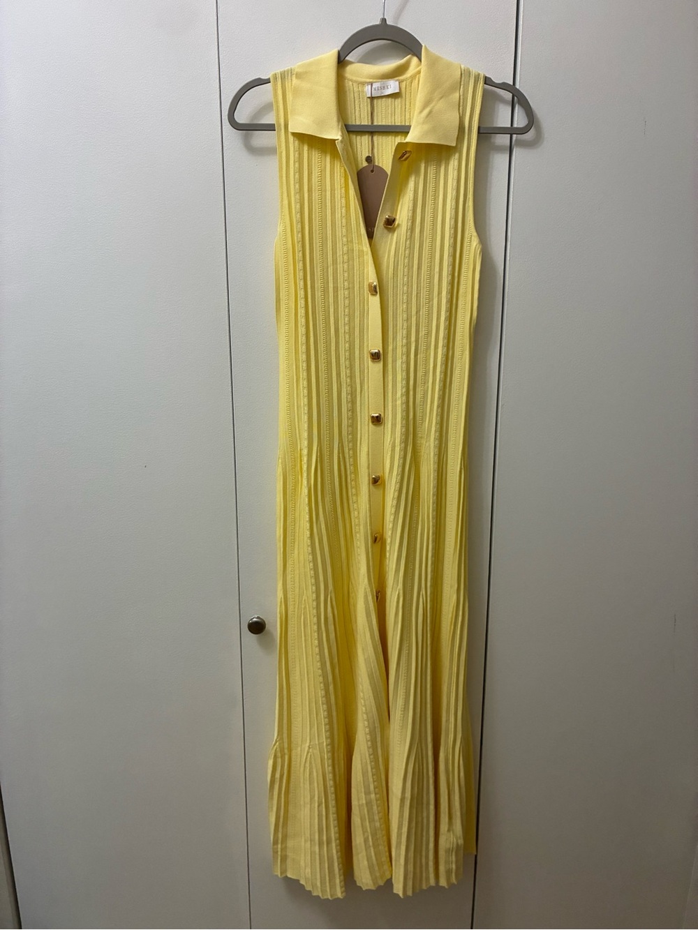 Meshki Margie Sleeveless Knit Midi Dress in Lemon - Picture 4 of 8